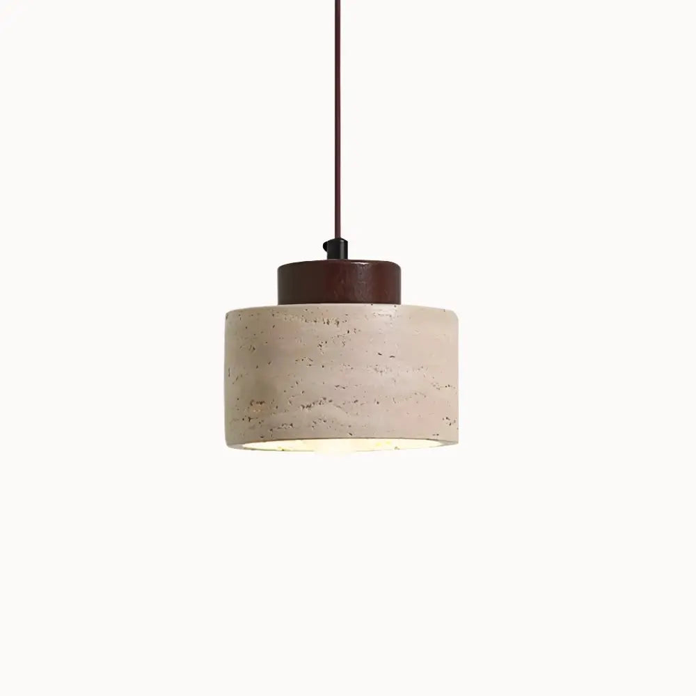 Suspension Moderne en Pierre de Travertin et Bois | Lumi