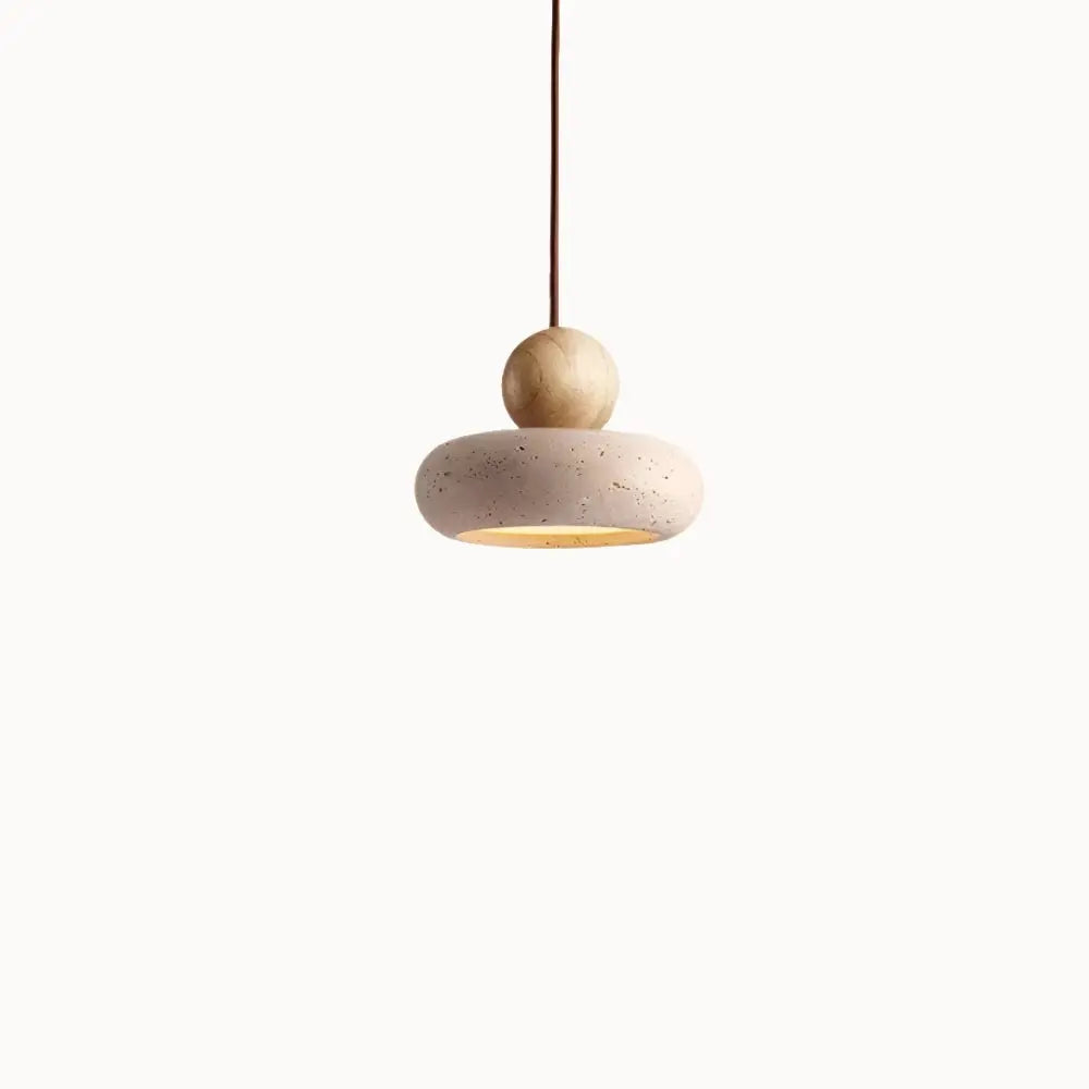 Alva - Suspension Minimaliste en Travertin et Bois