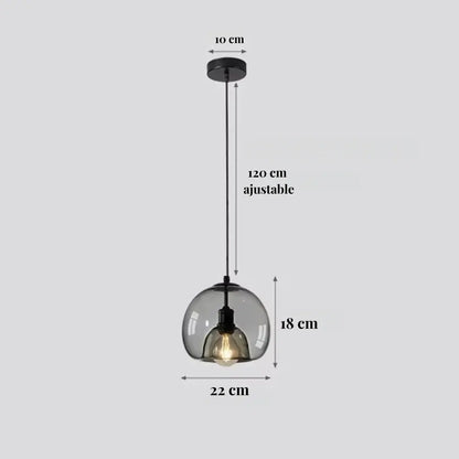 Suspension en verre minimaliste Ø 20 cm | Elina