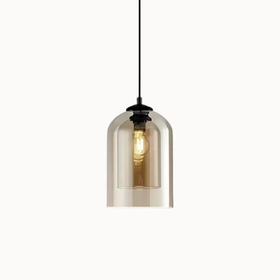 Suspension en verre fumé au design épuré Ø 15 cm | Ilma