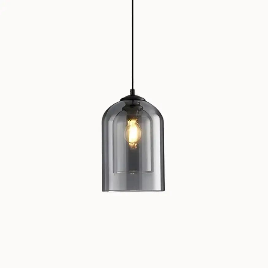 Suspension en verre fumé au design épuré Ø 15 cm | Ilma