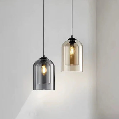 Suspension en verre fumé au design épuré Ø 15 cm | Ilma