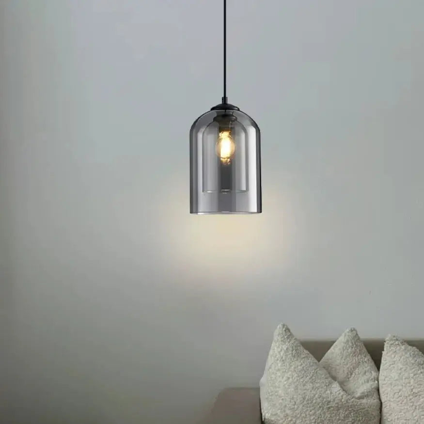 Suspension en verre fumé au design épuré Ø 15 cm | Ilma