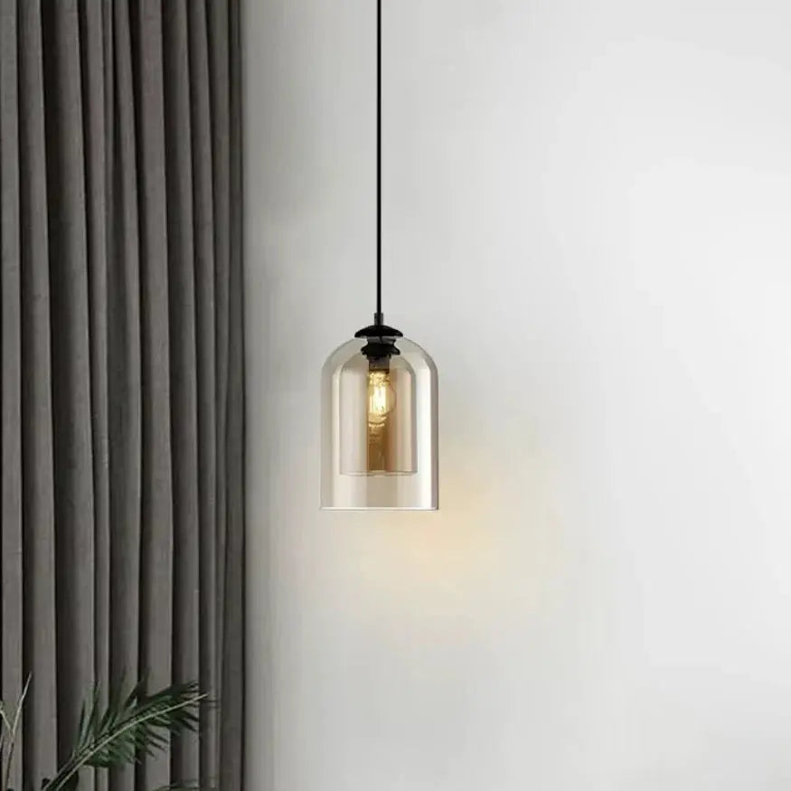Suspension en verre fumé au design épuré Ø 15 cm | Ilma