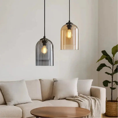 Suspension en verre fumé au design épuré Ø 15 cm | Ilma