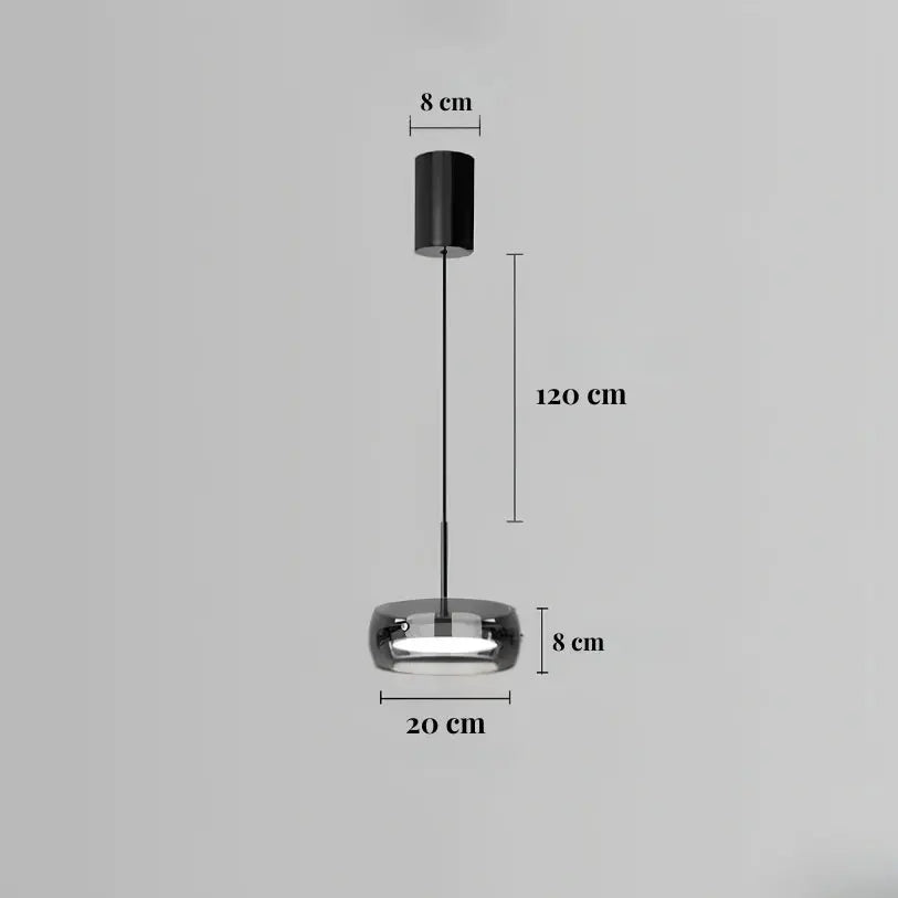 Suspension en verre fumé moderne Ø 20 cm | Naela