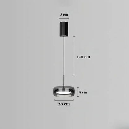 Suspension en verre fumé moderne Ø 20 cm | Naela