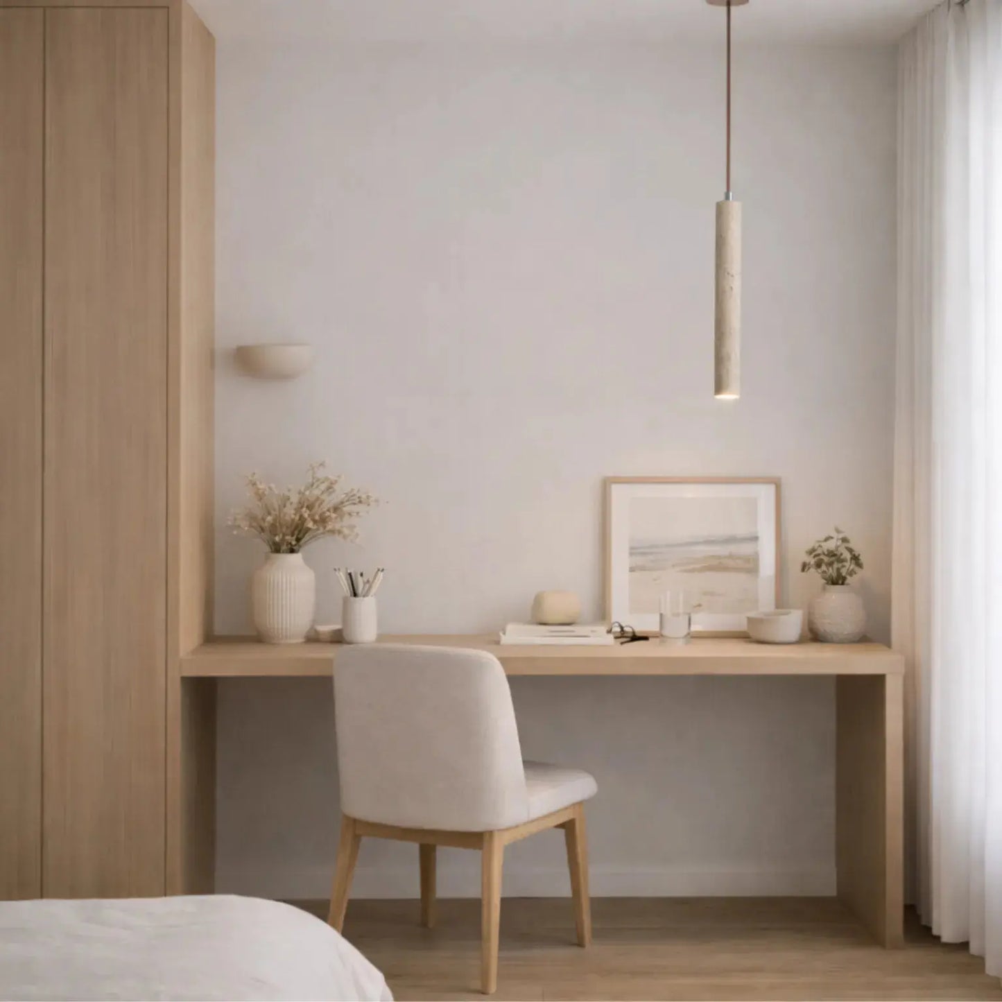 Suspension Scandinave Élégante en Pierre de Travertin | Narvik