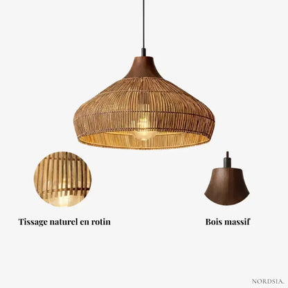 Suspension en Rotin Naturel Ø 40 cm - Modèle Nella