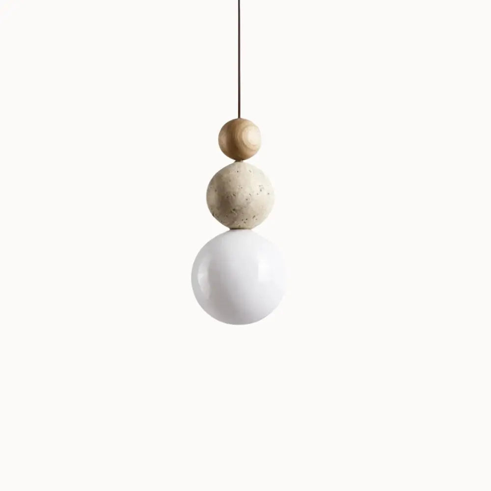Suspension nordique en travertin et bois | Eiken