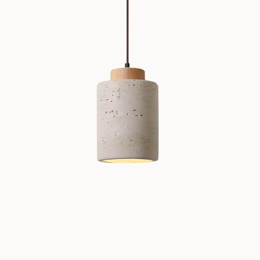Suspension Moderne en Pierre de Travertin et Bois | Lumi