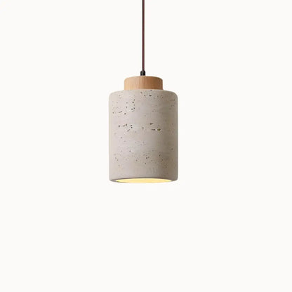 Suspension Moderne en Pierre de Travertin et Bois | Lumi
