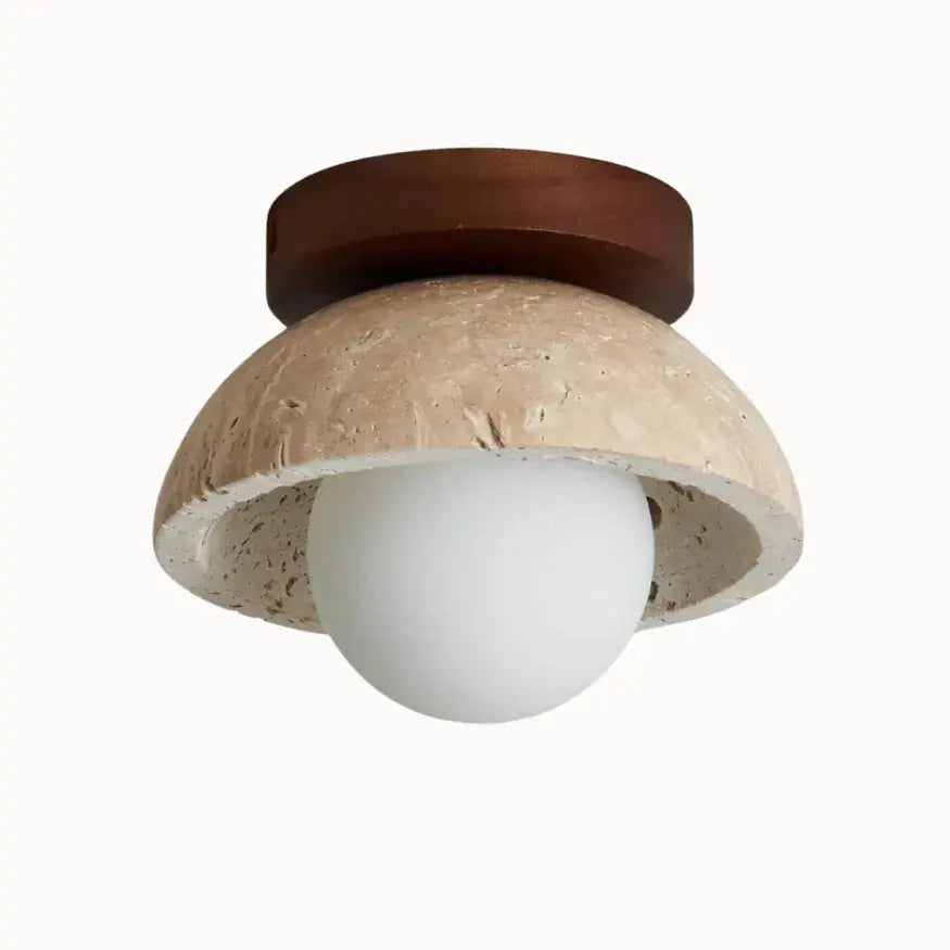 Vare - Plafonnier Scandinave en Travertin et Bois