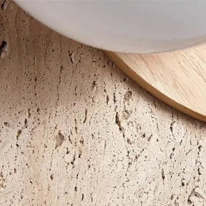 Applique Murale Scandinave en Travertin et Bois | Verdalsøra