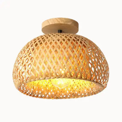 Plafonnier en bambou au design minimaliste Ø 30 cm | Luna