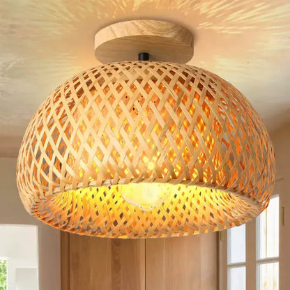 Plafonnier en bambou au design minimaliste Ø 30 cm | Luna