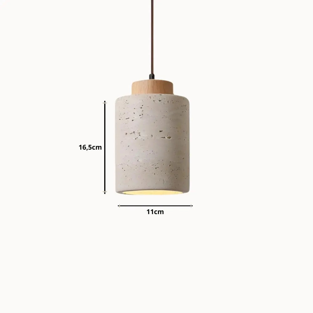 Suspension Moderne en Pierre de Travertin et Bois | Lumi