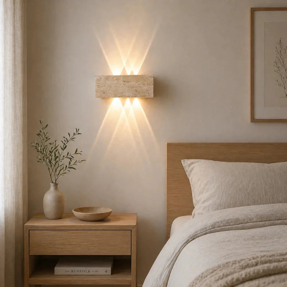 Applique Murale LED Design en Travertin | Sorell