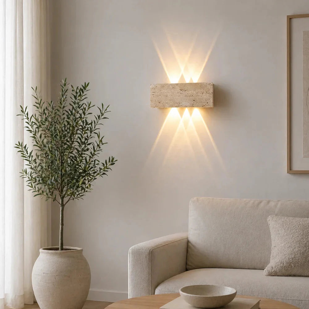 Applique Murale LED Design en Travertin | Sorell