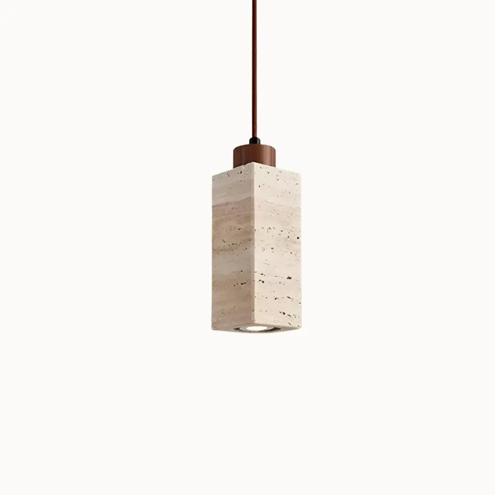 Suspension scandinave en travertin et bois | Koben