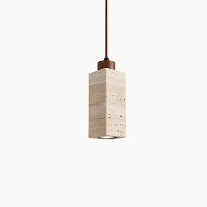 Suspension scandinave en travertin et bois | Koben