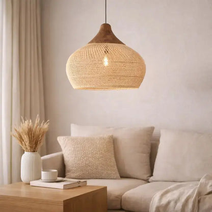 Suspension en rotin naturel 50 cm de diamètre | Kaia
