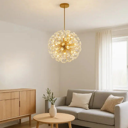 Suspension moderne en cristal et métal doré - Ø 35 cm | Signe