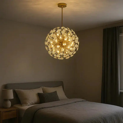 Suspension moderne en cristal et métal doré - Ø 35 cm | Signe