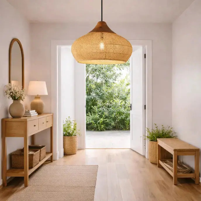 Suspension en rotin naturel 50 cm de diamètre | Kaia