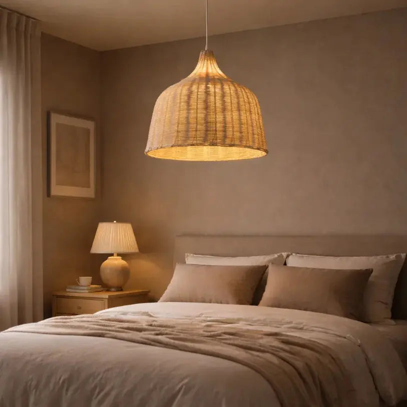 Suspension Sculpturale en Bambou Naturel Ø 25 cm | Tindra