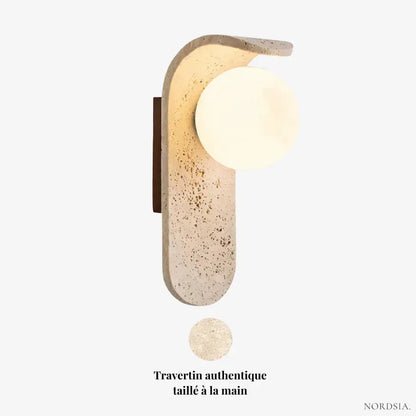 Applique Murale Scandinave en Travertin Authentique | Velor